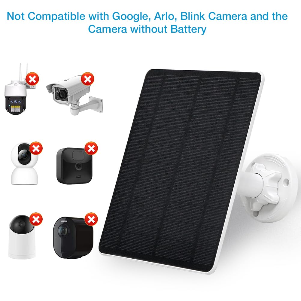 Pannello solare per telecamera di sicurezza, pannello solare USB da 5 W per fotocamere DC 5 V, caricatore per pannello solare per fotocamera, micro USB, USB-C e CC, pannelli solari impermeabili IP65
