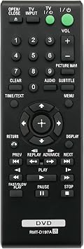 Replace DVD Player Remote Compatible with Sony Blu-ray Disc DVD Player DVP-SR201P DVP-SR210P DVP-SR405P DVP-SR510H DVP-SR101P