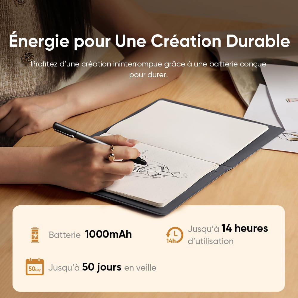 XPPen Note Plus 2026 Carnet Numérique Bluetooth 5.3, Cahier Écriture Intelligent A5, Convient pour la Prise de Notes Lors de Réunions, de Cours Magistraux et Autres Moments Importants.