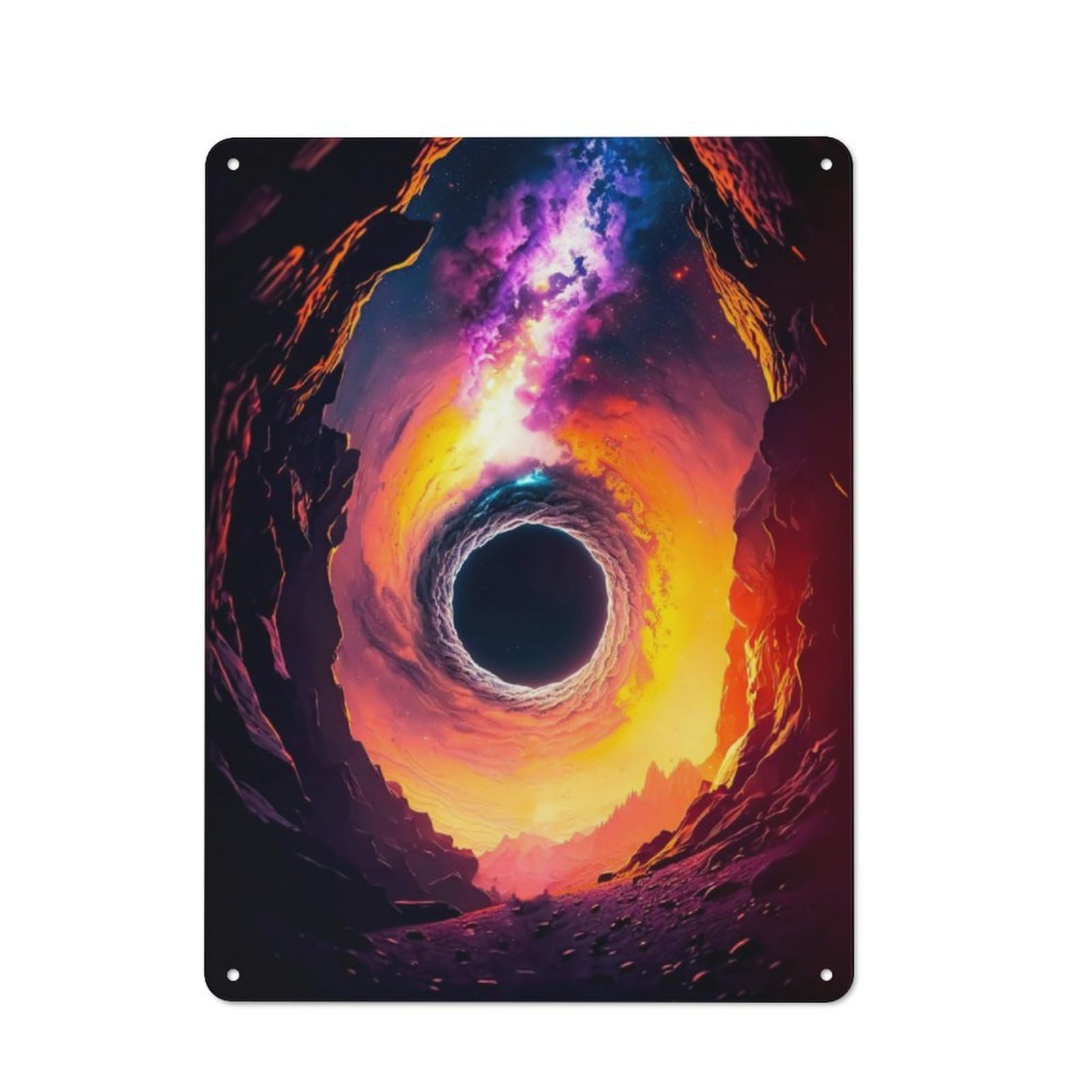 Rustic Metal Sign 40x30cm Featuring Orange Portal for Hallway Wall, for Collectors Decorating Hallways And Entrance Areas