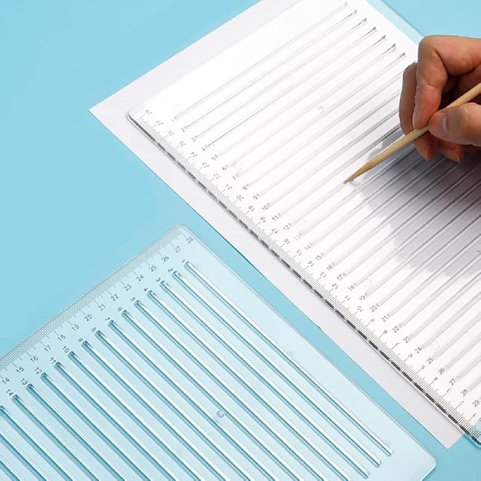Buy Straight Line Stencil Template Ruler, Premium Plastic 11inch Scale