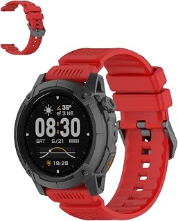 for COROS NOMAD Silicone Sport Band – Durable Outdoor Armor Strap,Soft Breathable Wristband Replacement for Fitness,Hiking,Running,Everyday Wear(Red)