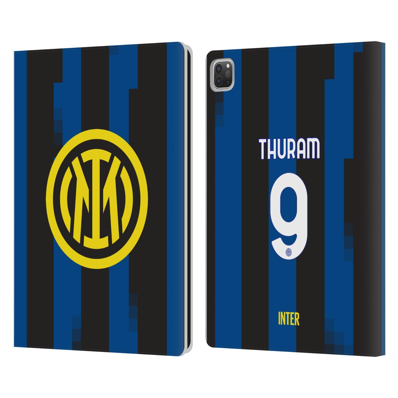 Head Case Designs Officially Licensed Inter Milan Marcus Thuram 2023/24 Players Home Kit Leather Book Wallet Case Cover Compatible with Apple iPad Pro 13 M4 2024