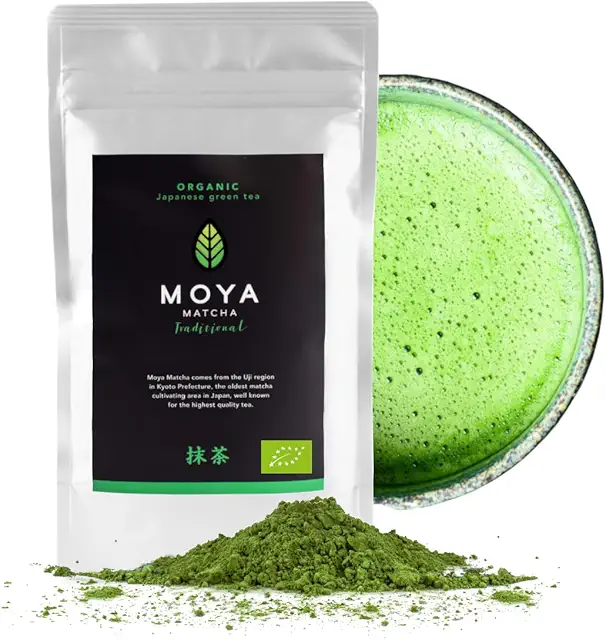 Moya Matcha Bio Tee Pulver Grün | 100g Traditionelle Zeremonie-Qualität aus Uji, Japan