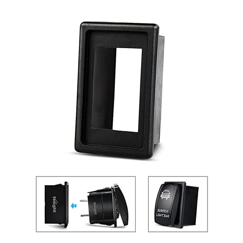 Miniatura 6 de Nilight Barra de luz LED, soporte para interruptor basculante, kit de carcasa de interruptor de panel de plástico ABS negro, carcasa para
