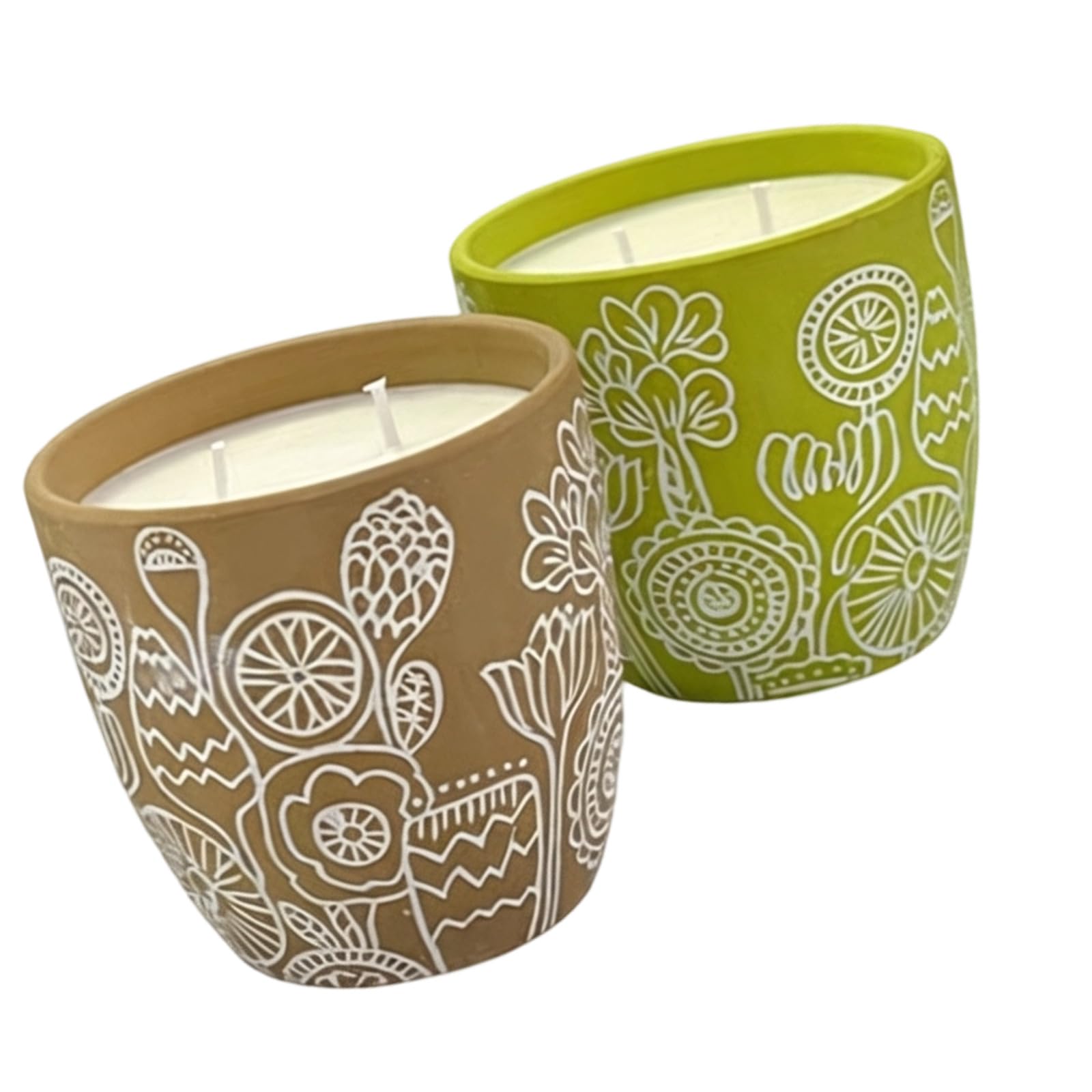 Carotoe Multicolor 2 Piece Scented In Ceramic Container Natural Soybean Waxes Blend For Home Fragrances And Meditations Decors Scented In Ceramic Container