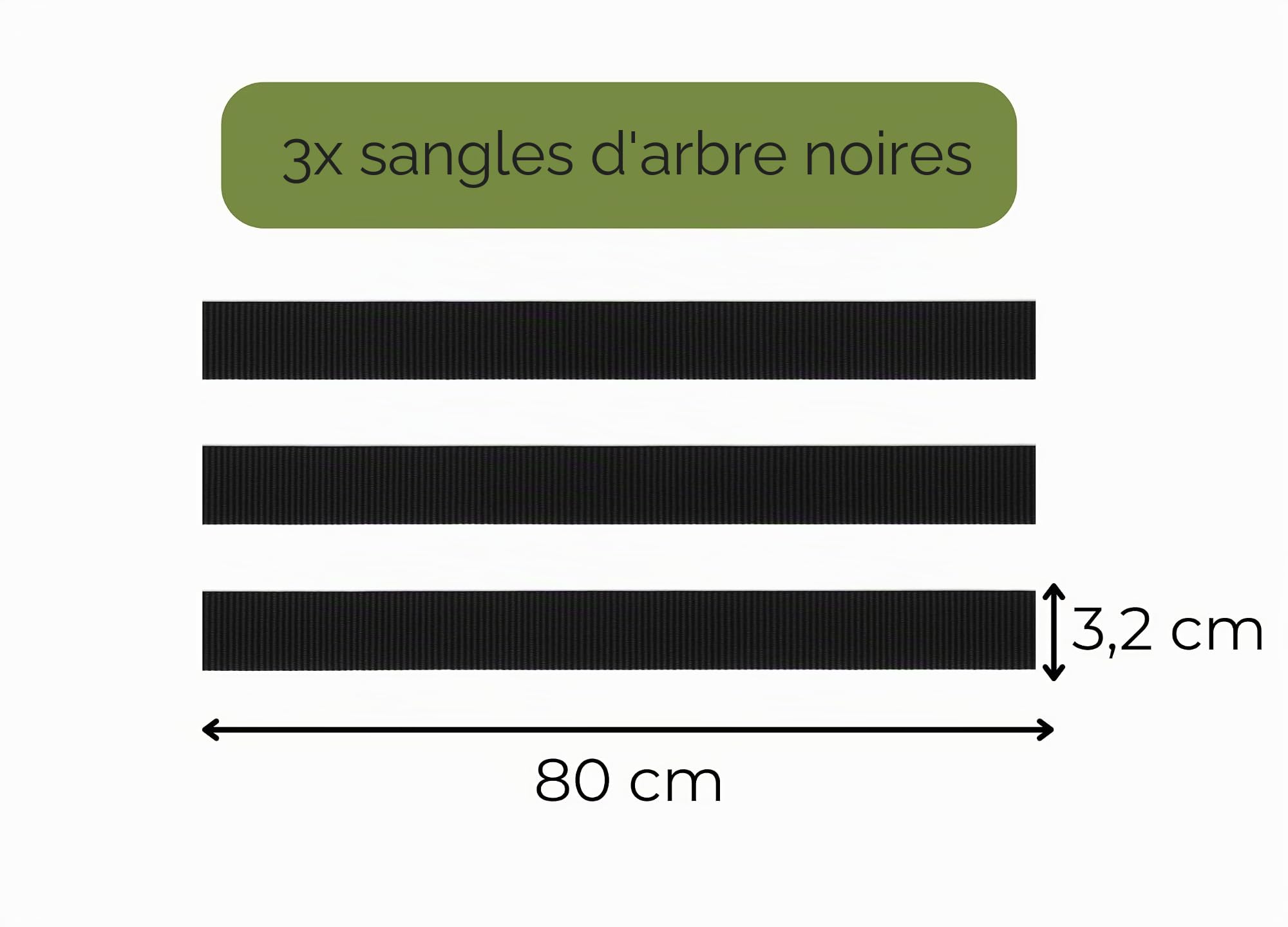 Kit Complet Tuteur Arbre 200 cm ø 6 cm Tuteur Bois avec 3 Piquets 3 Sangles Noires 6 Demi Palissades Support Arbre Fixation Plantes Jardin