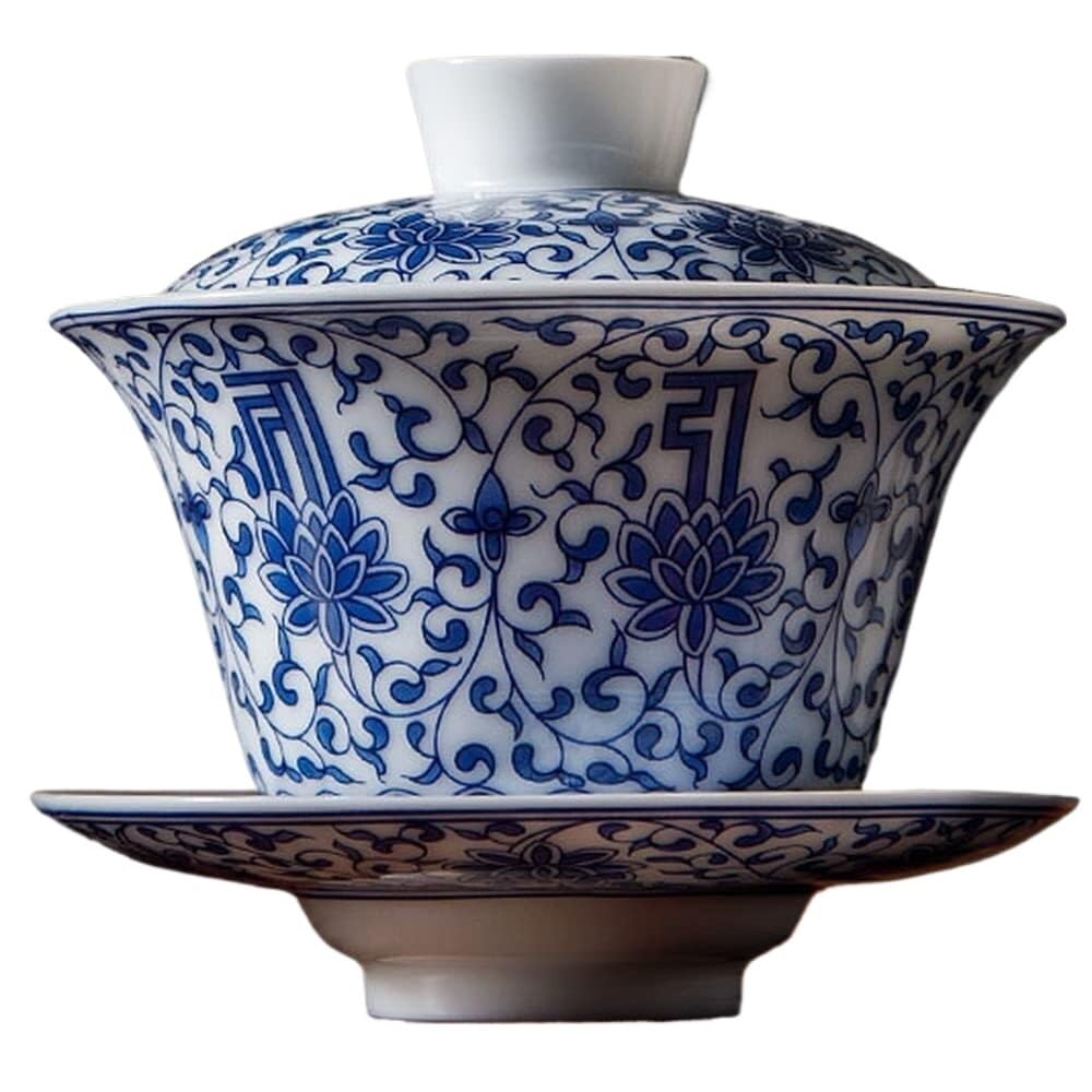 Chińskie filiżanki do herbaty, chiński zestaw do herbaty, 120 ml chińska porcelana Jingdezhen, miseczka do herbaty Gaiwan, zestaw do herbaty Kung Fu, ceremonia herbaty