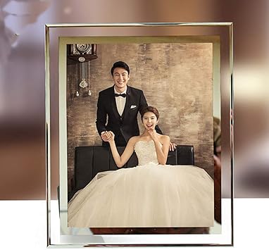 OUKEYI Picture Frames 8x10 Mirrored Edge Glass，8x10 Picture Frame Glass Frames 8 by 10 inch Photo Display Friend Gifts，Photo