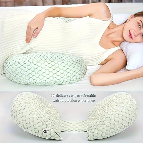 Miniatura 2 de Almohada portátil de embarazo – Soporte de maternidad en forma de W para dormir de lado, almohada de cuña de viaje ajustable para alivio de espalda,