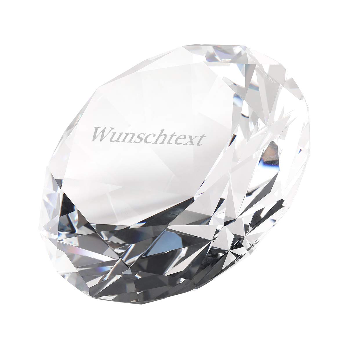 Dekodiamant aus Glas - Dekostein inkl. Wunschgravur - funkelnder Liebesbeweis - Briefbeschwerer - Hervorragende Geschenkidee - Motiv Wunschtext