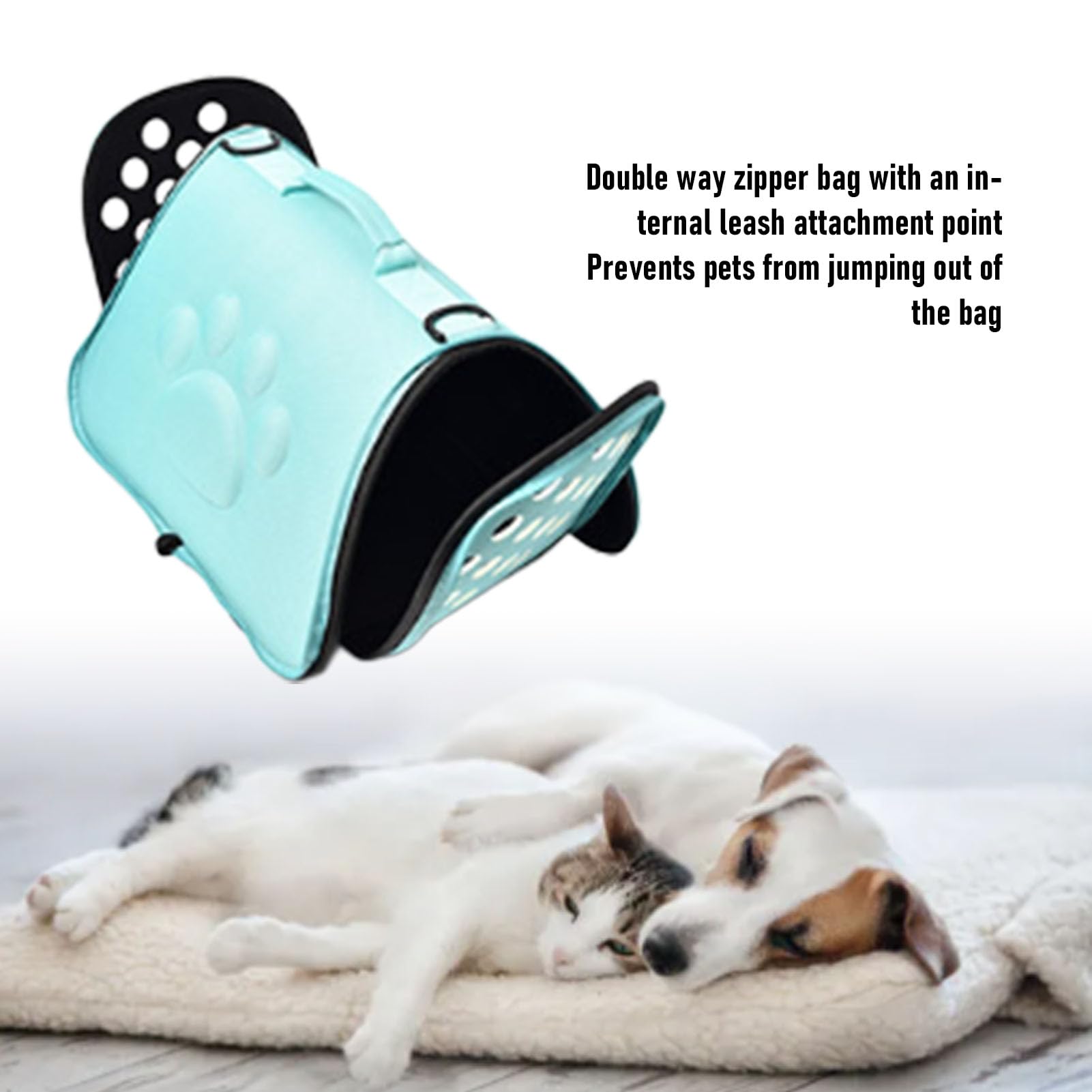 Haofy Transportín para Mascotas EVA, Transpirable, Suave, Transportador de Viaje para Gatos, Perros Pequeños, Bandolera, Portátil, Plegable, con Correa para el Hombro, Gran (L Máximo 7,5 kg)