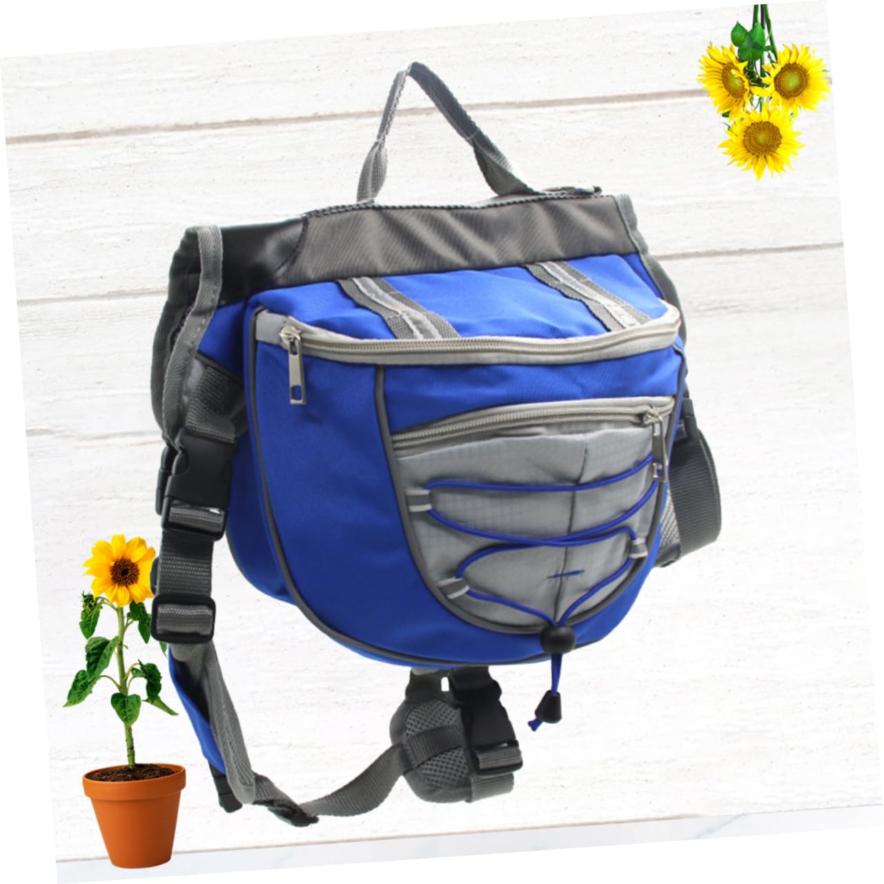 HANABASS Pet Backpack for Large Dogs Oxford Cloth Travel Bagpack Harness Leash Attachment