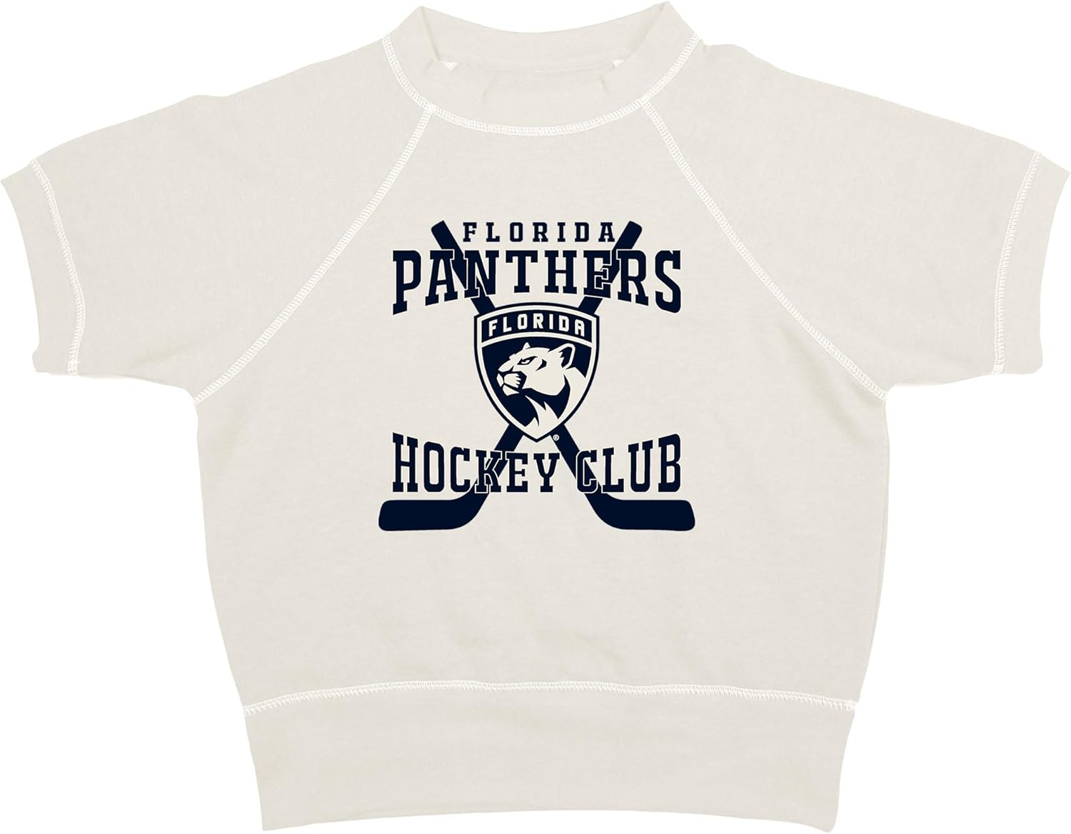 Blue 84 Women's NHL Officially Licensed Short Sleeve Crewneck Sweatshirt Oatmeal