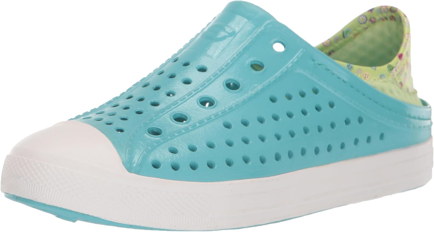 Skechers Kids Girls Foamies Guzman Steps-Forever Sweet Water Shoe Sneaker, Light/Blue, 1 Little Kid