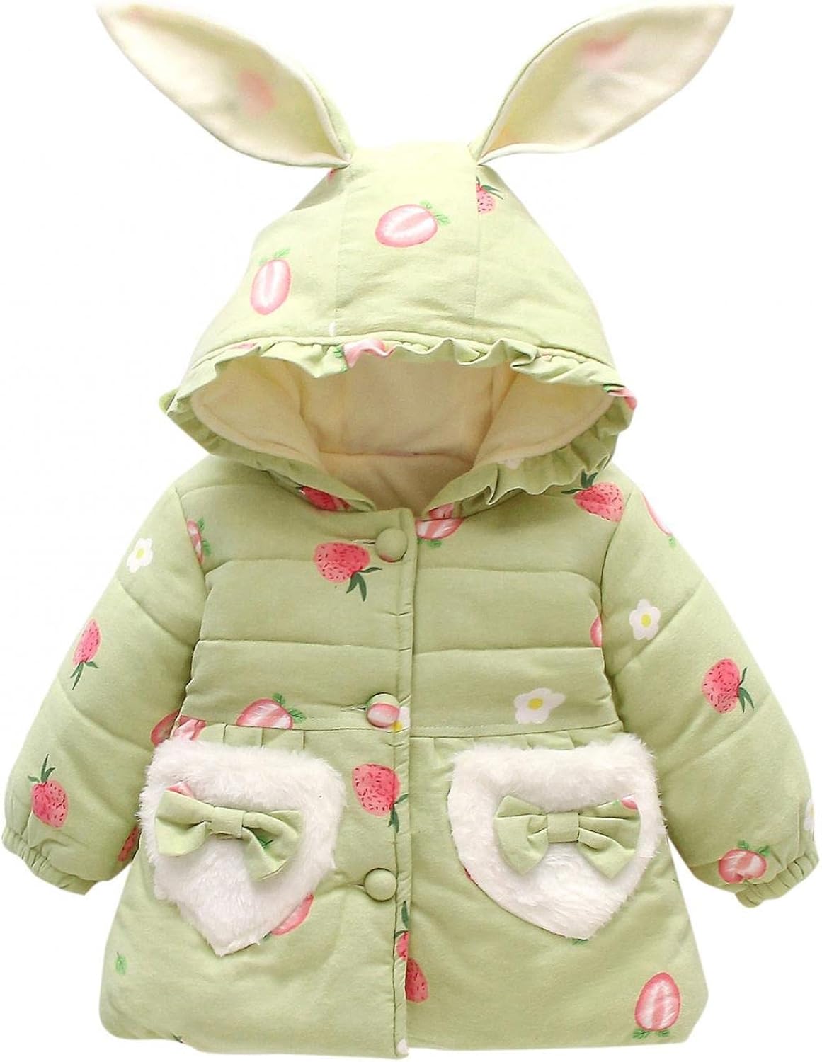 ベビー服 コート Yaeru ジャケット 耳付き うさぎ 防寒コート フード付き 長袖 アウターウエア 前開き ジッパー ５５ 以上節約 子ども 服 厚手 保温 起毛 幼児 フードうき 可愛い キッズ服 女の子 防寒 ショート丈 萌え 冬 おしゃれ もこもこ