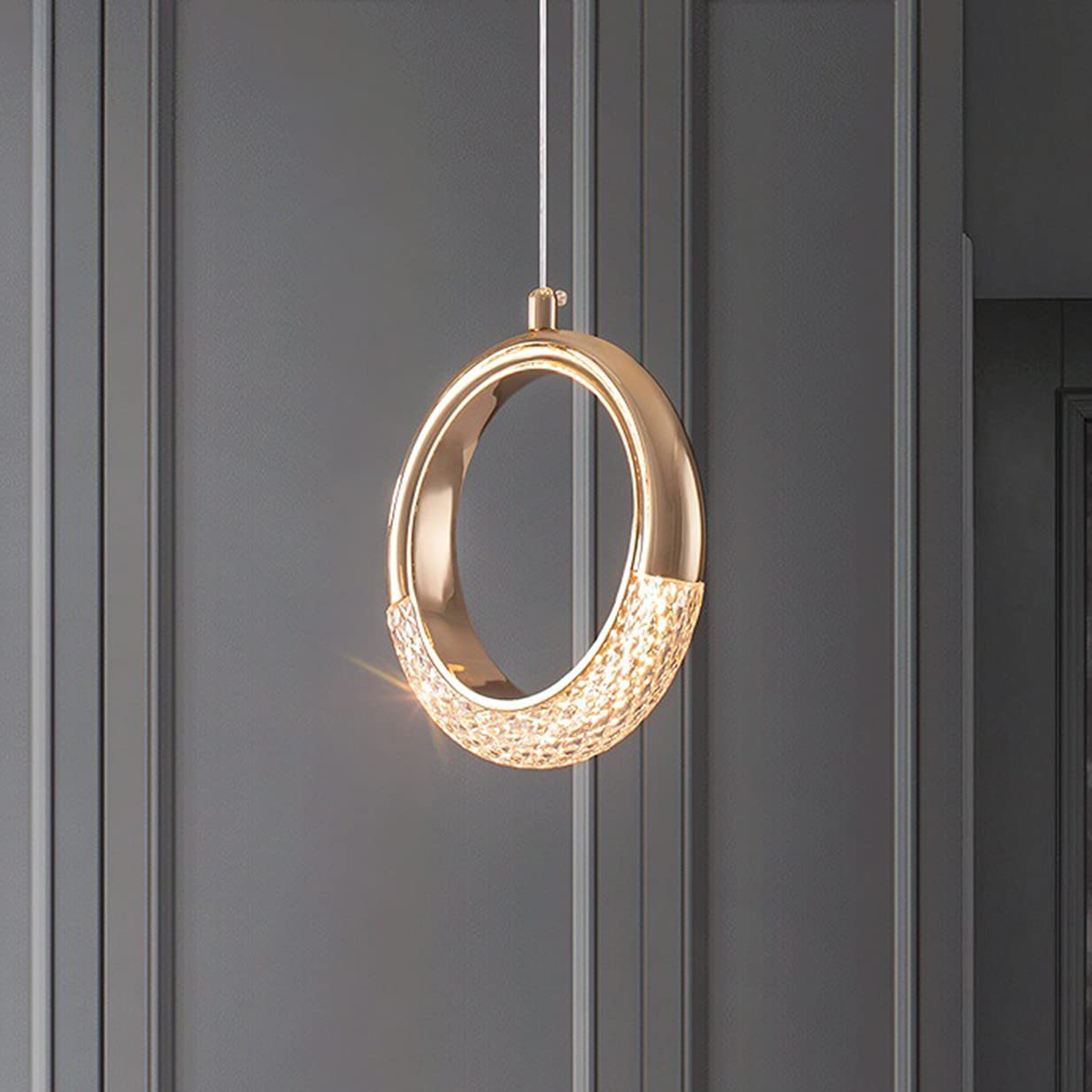 Ventilateur de plafond pour chambre et salon au design épuré or