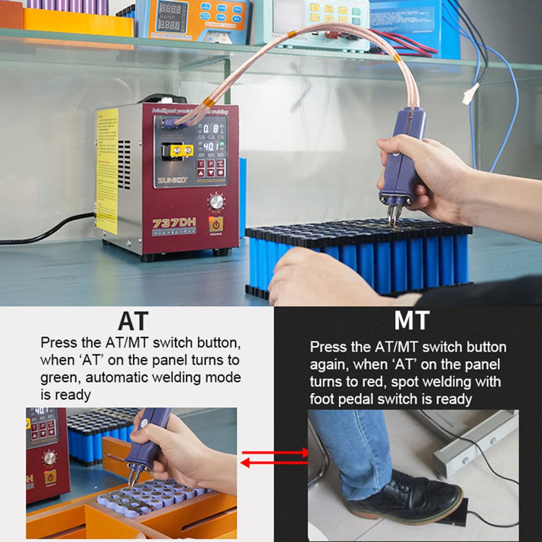 Amazon.co.jp: スポット溶接機自動誘導バッテリースポット溶接機、調整