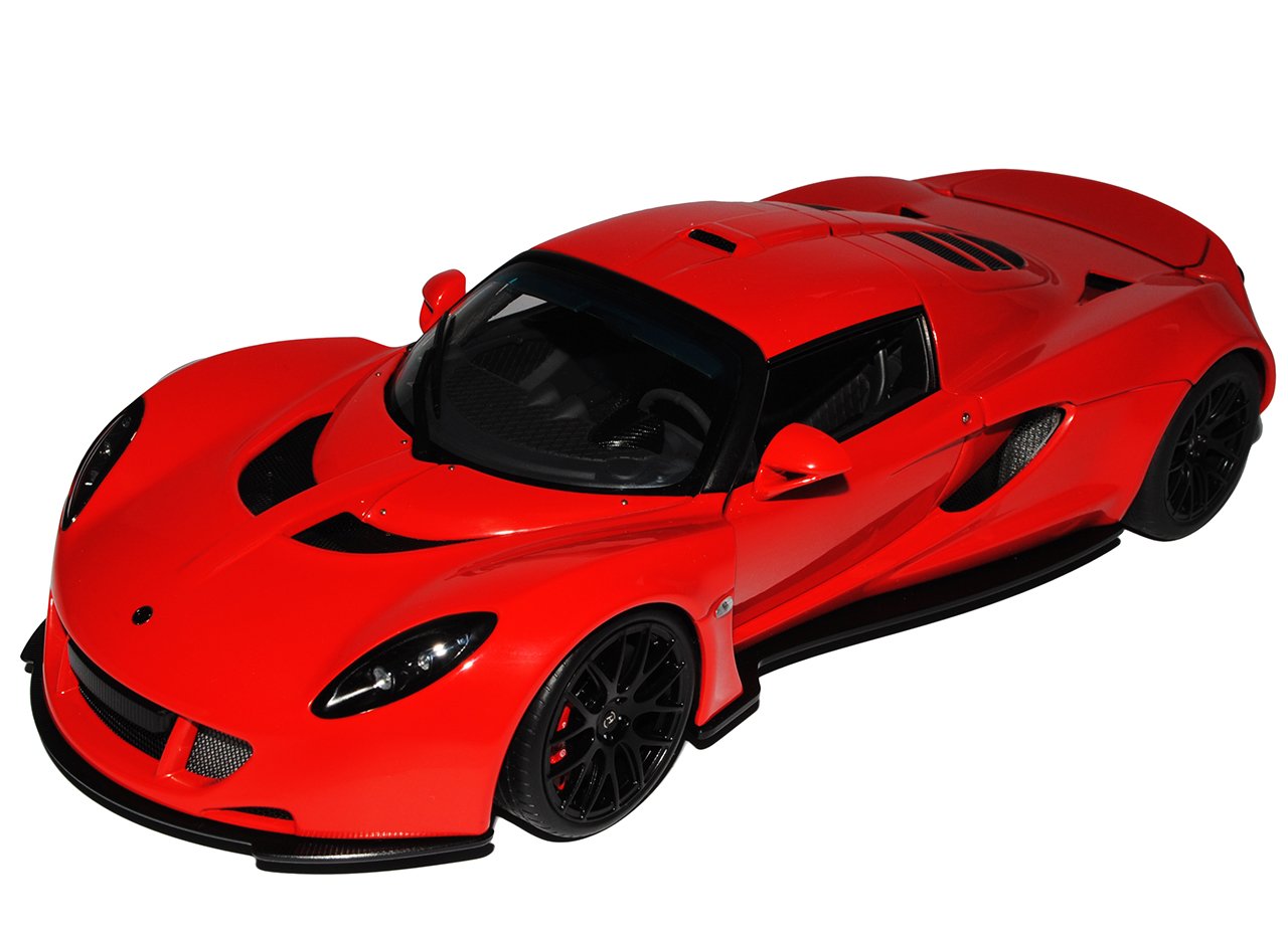 AUTOart Hennessey Venom GT Spyder Karbon Rot Basis Lotus Elise 