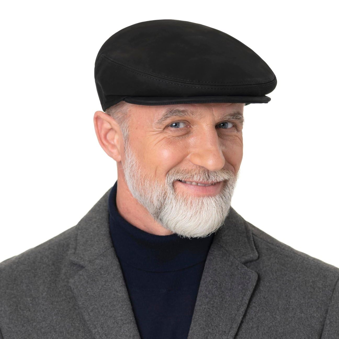 LIERYS Coppola Uomo Pelle Made in Italy Berretto con Visiera Autunno Inverno