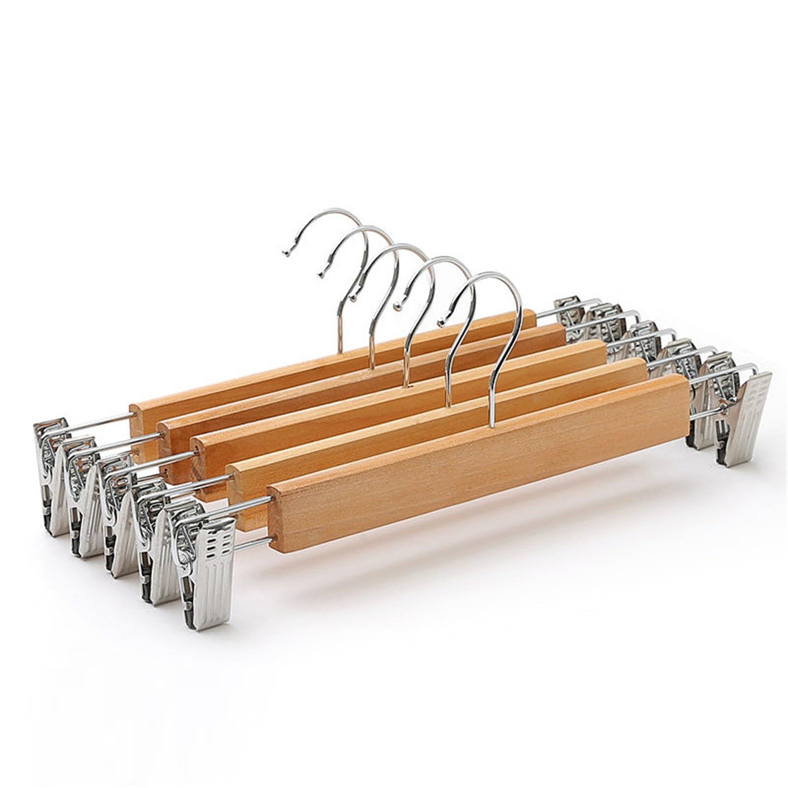 Hosenbügel Hosenhalter aus Massivholz, Hosenclip, Haushalts-Hosenclip, for Aufhängen von Damenröcken, multifunktional, mit Clip, Hosenclip-Kleiderbügel Hosenbügel Platzsparend(30x1.2CM)