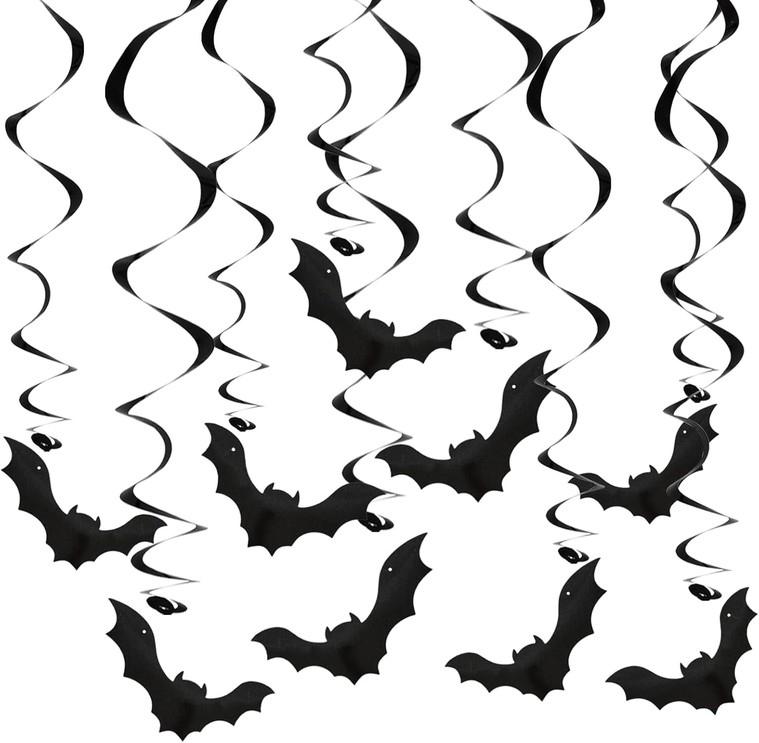 TONIFUL Black Bats Hanging Swirls Halloween Decoration Ceiling Streamers