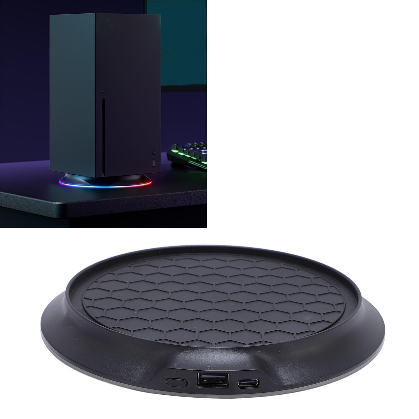 Vertikaler Kühlständer für dieSerie X -Konsole, Vertikale Standkühlhalterbasis mit RGB -Lichtern, Anti -Slip