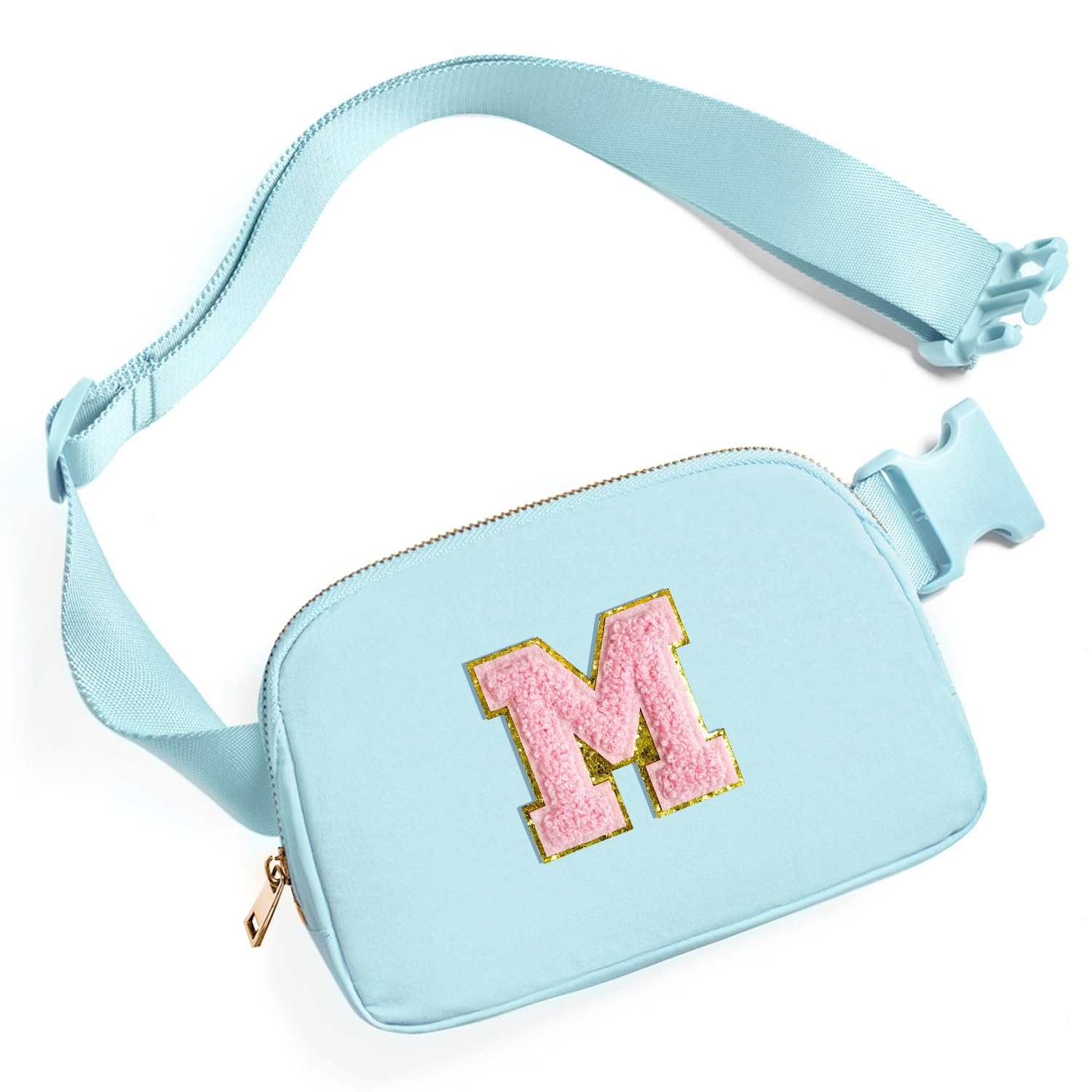Gitus Gifts for 7 8 9 10 11 Year Old Girls Belt Bag Fanny Pack Crossbody Bags with Initial Letter Patch Birthday Gifts for Daughter Sister Friends