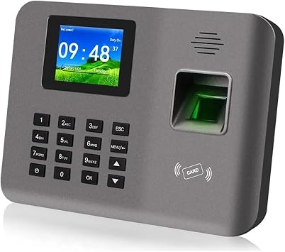 Biometric Employee Attendance Machine, 2.4inch Biometric Fingerprint Time Attendance Machine Card Employee Check-in/Check-Out Device Software Quick Recognition