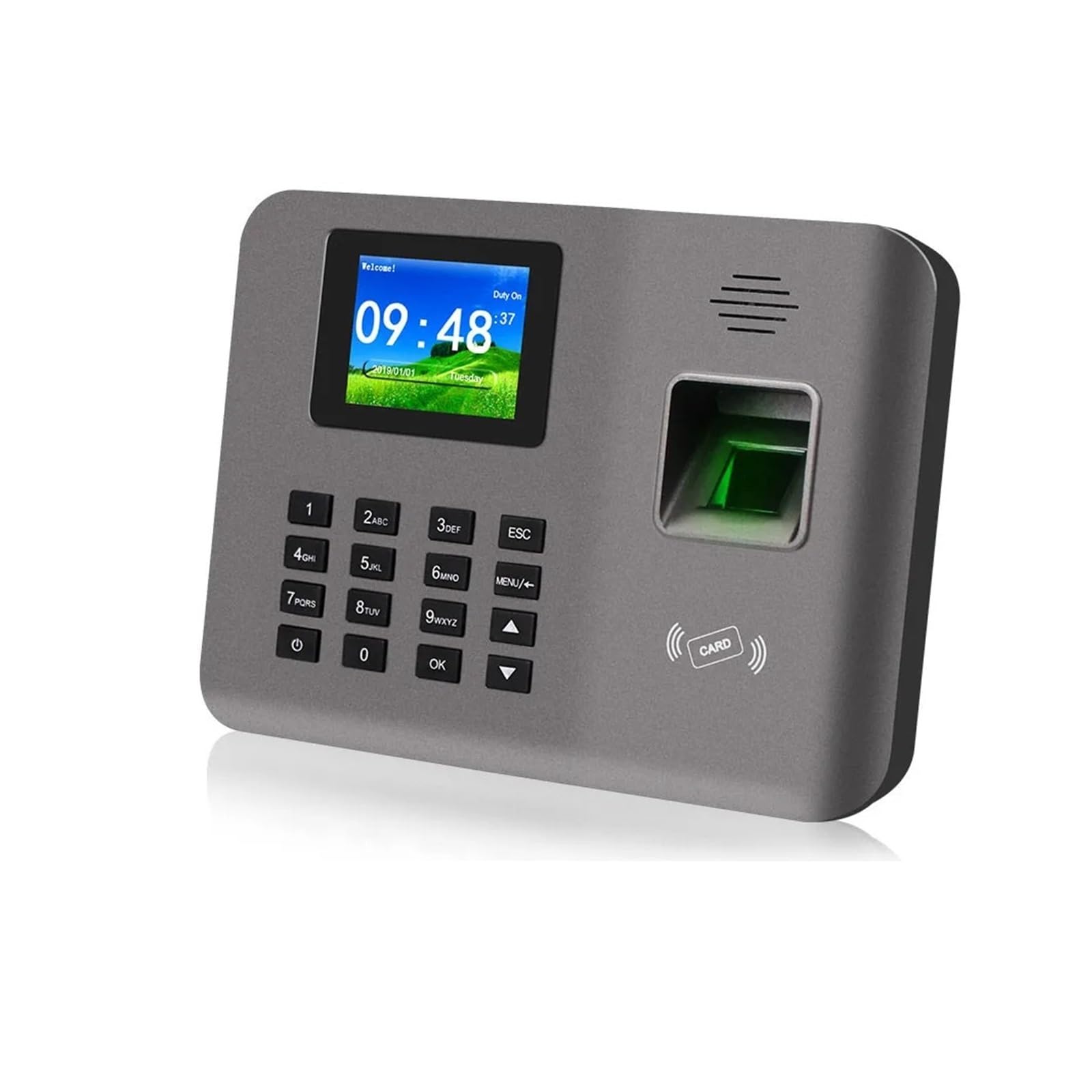 FBJAMZ 2.4inch Biometric Fingerprint Time Attendance Machine for Employees - Accurate Check-in/Check-out Device with Software for Precise Punching and Tracking