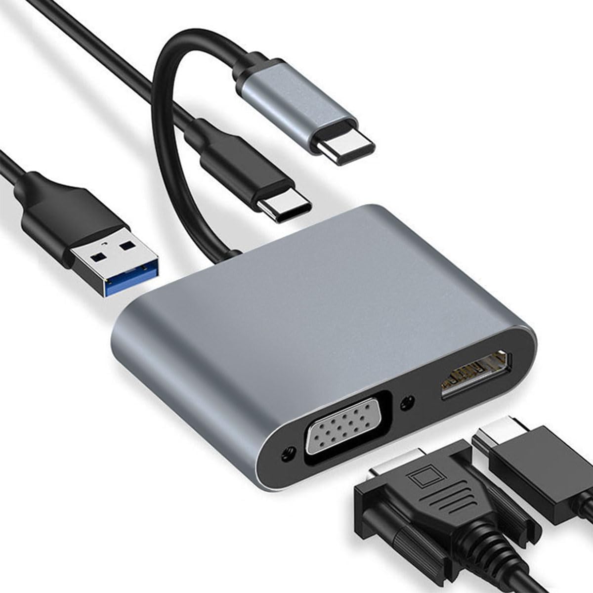 Amazon.com: 4-in-1 USB C Hub with 4K HDMI,USB Multiport Adapter ...