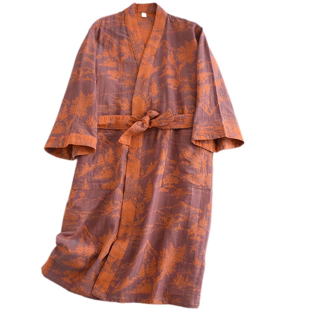 Pyjama kimono japonais couple en coton style rétro pour la maison