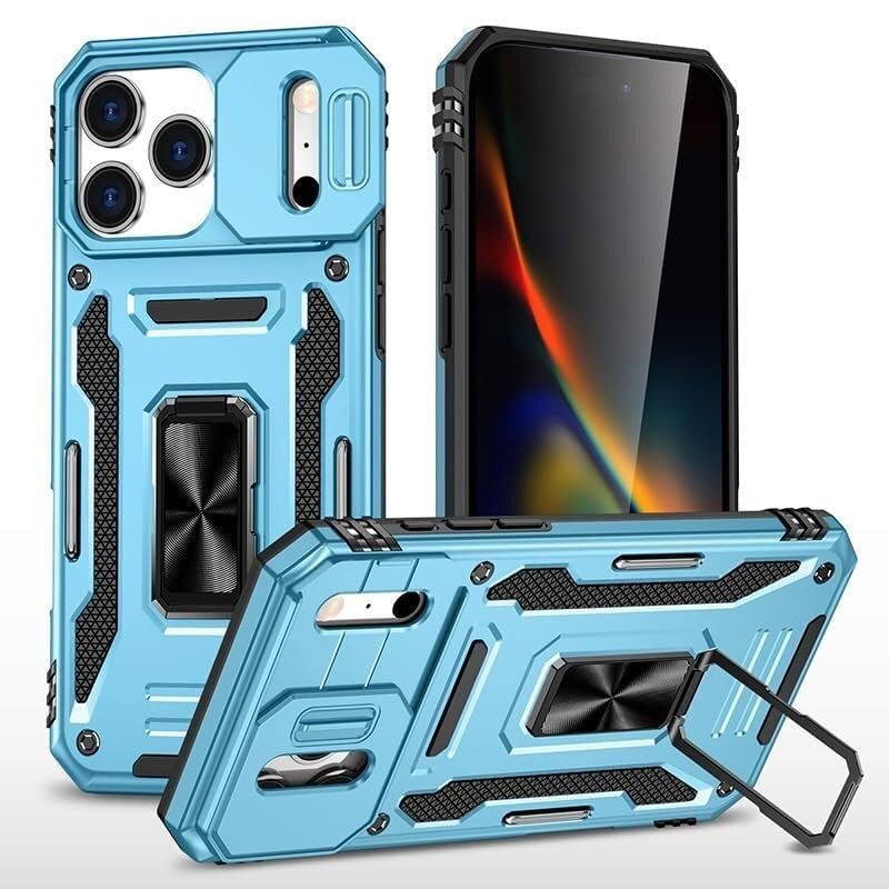Coque de qualité militaire iPhone 17 étui luxueux chrome anti-rayure avec poignée