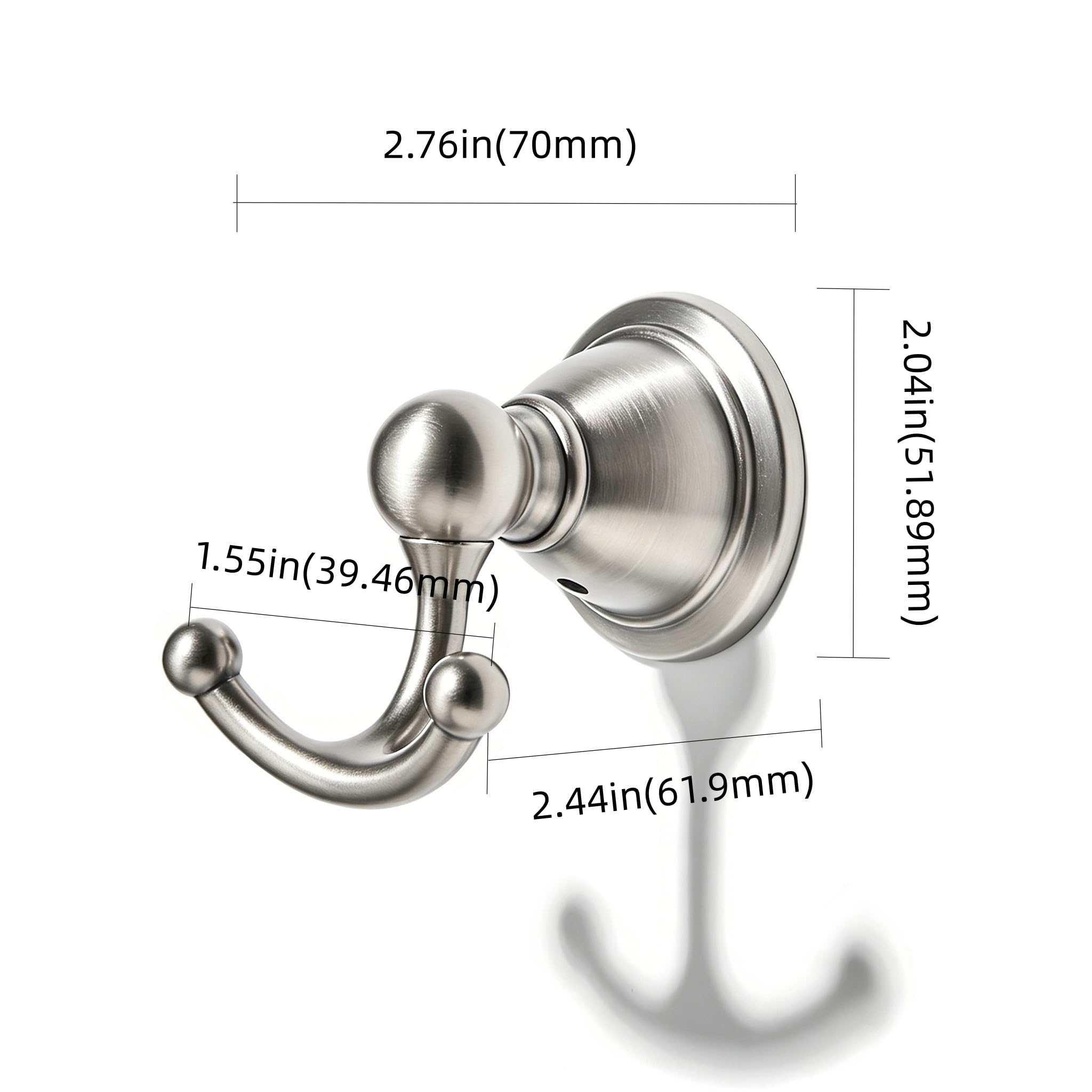 KHTUMEWARE-170370 Brushed Nickel Coat/Robe Hooks in Brushed Nickel — KHTUMEWARE