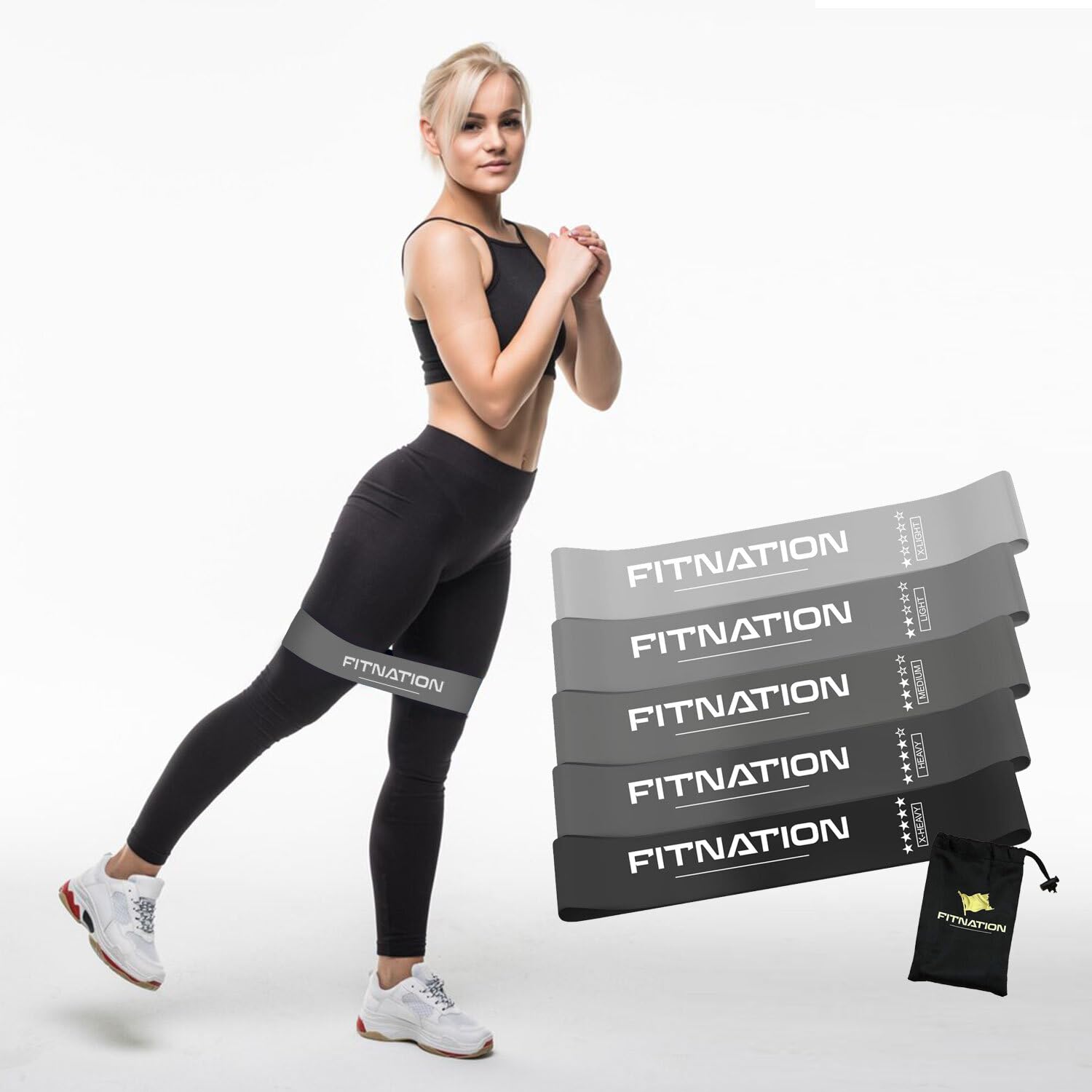 FITNATION Resistance Bands Set Versatile Latex Exercise Bands for Home and Gym Workouts Ideal Workout Equipment for Men