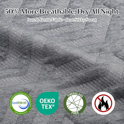Yaak 14 Inch Queen Cooling Memory Foam Mattress, Medium Firm, Made in USA - image 7