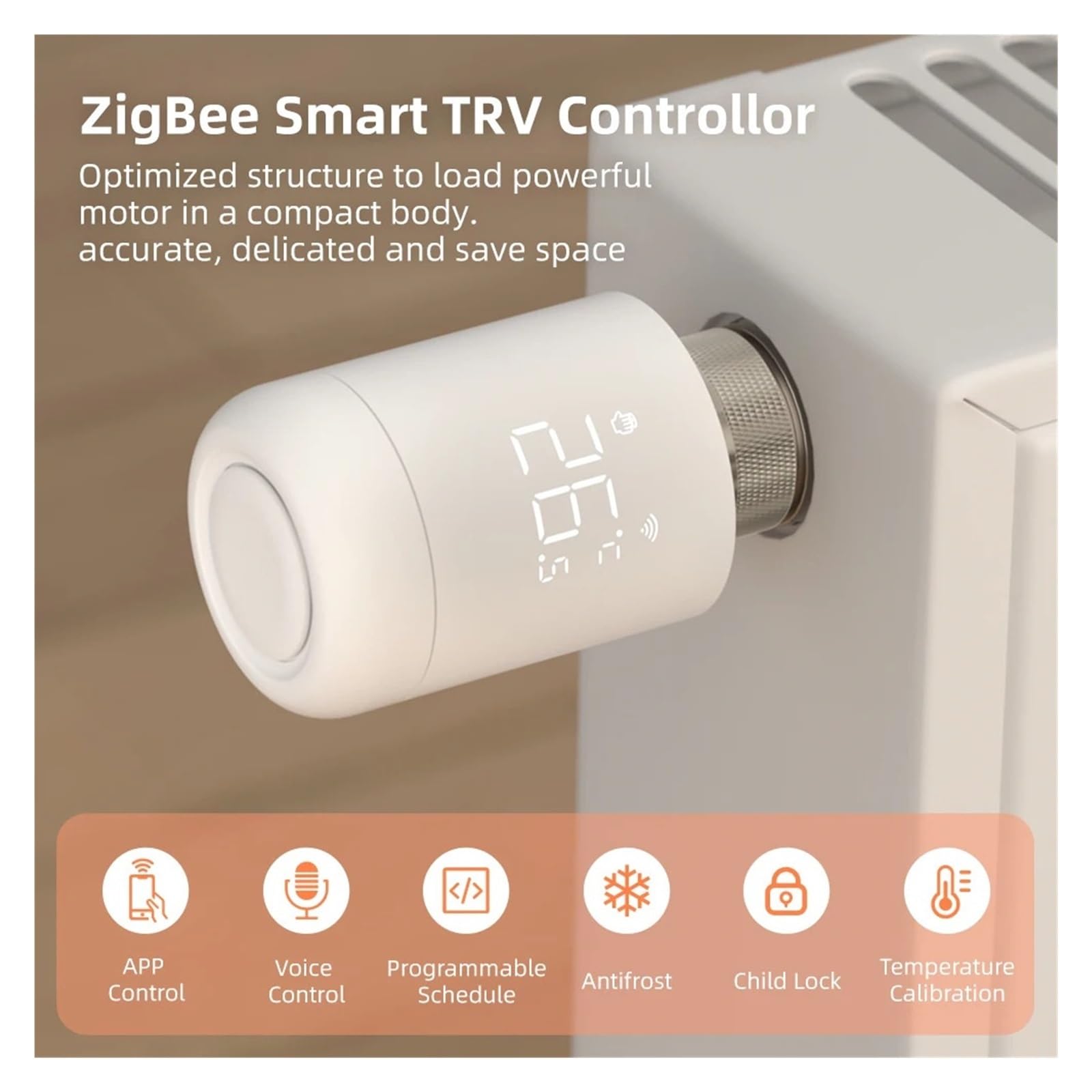 Tuya ZigBee TRV Heizkörperstellventil, Intelligenter Thermostat-Temperaturregler, Kompatibel Mit Automatische Regelung(6PCS)
