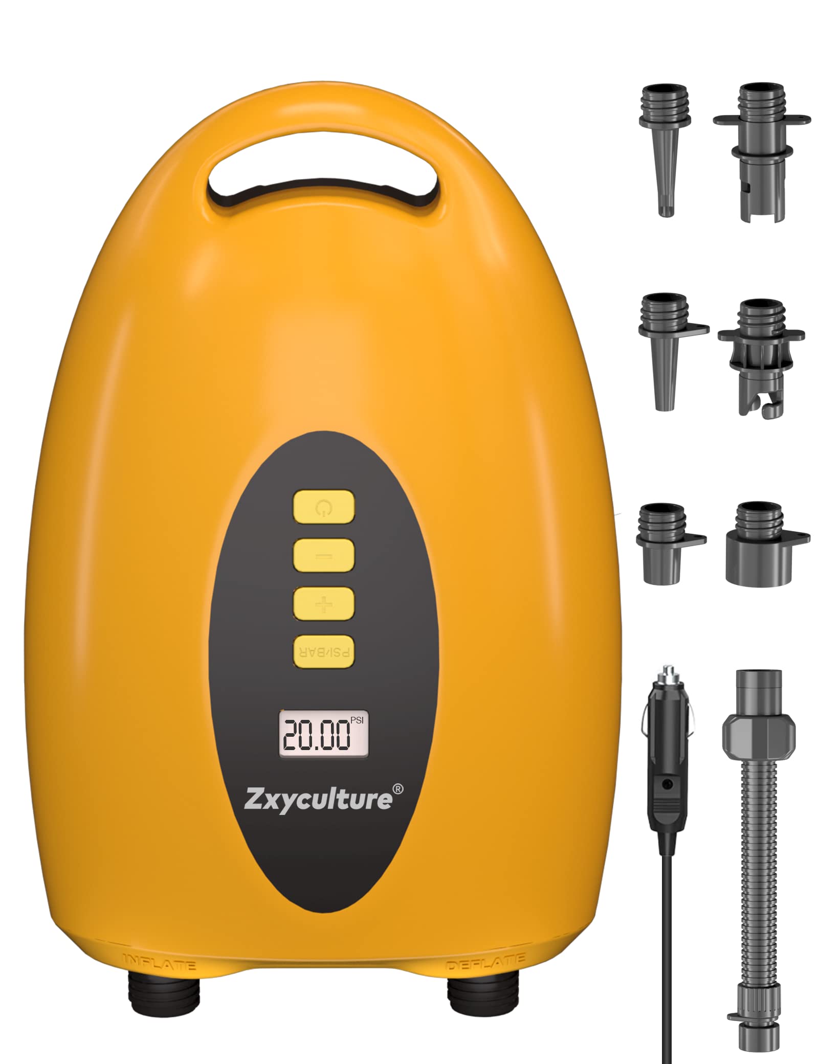 20 PSI High-Pressure Paddle Board Pump, SUP Air Pump, Fast Inflation & Deflation with Auto Shut-Off, Digital Display, Portable Sup Pump Electric for Paddleboard, 12V DC CAR Connector