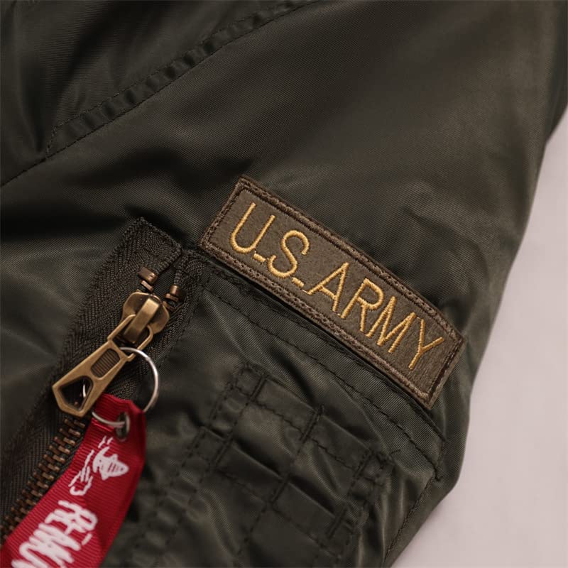 CORIRESHA Mens Fall Biker Bomber Jackets Apollo Rocket Patches Lightweight Military Coat 5