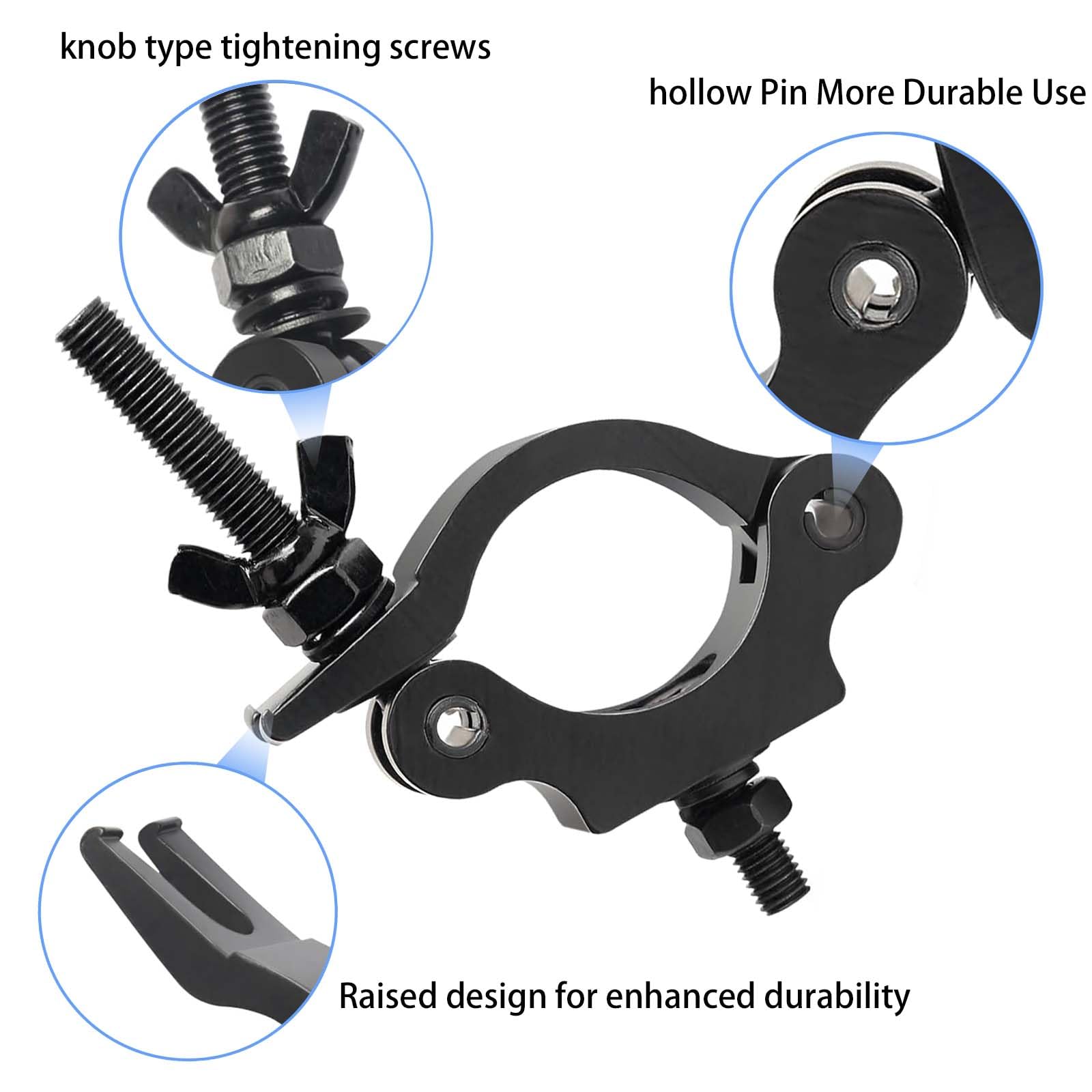 2Pack Morsetti Luci Scena per Traliccio Stage Lighting O Clamps 40mm-52mm Morsetto Truss Clamp Ganci per Luci, Carico 100kg Gancio per Teste Mobili Luci da Palco