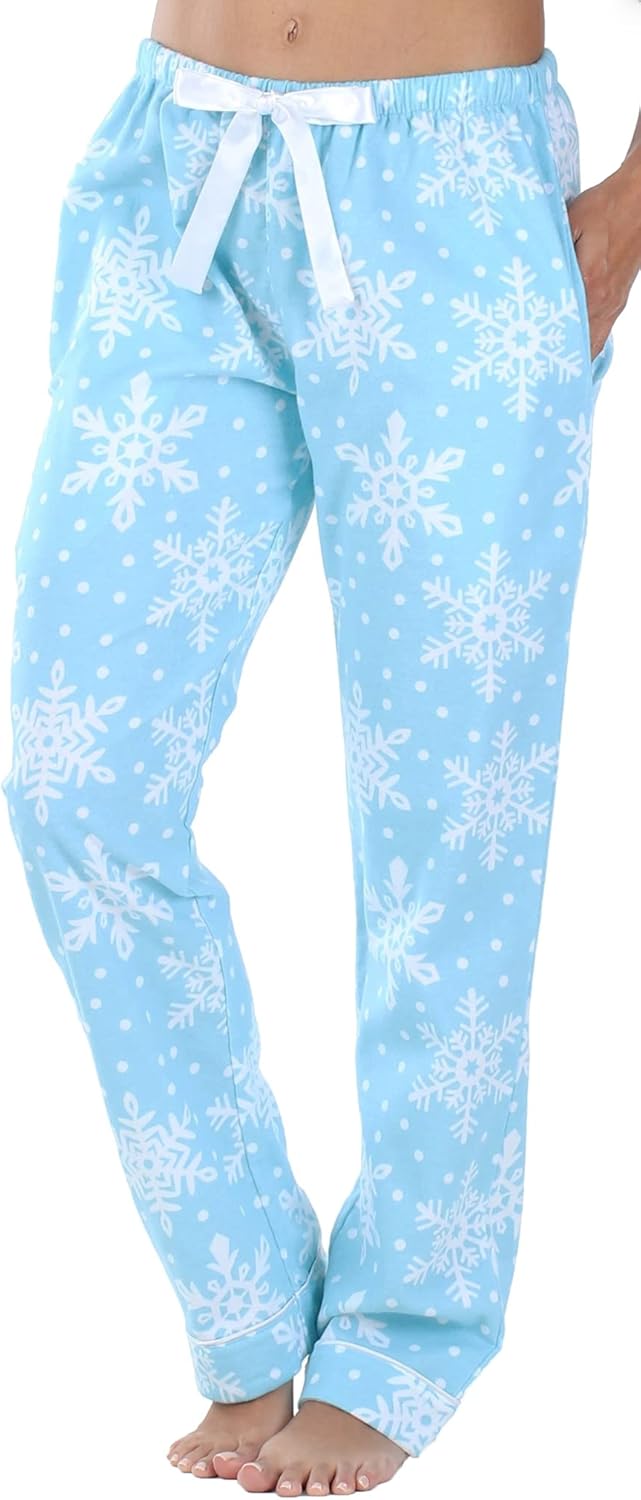 PajamaMania Women's Cotton Flannel Pajama PJ Pants with Pockets