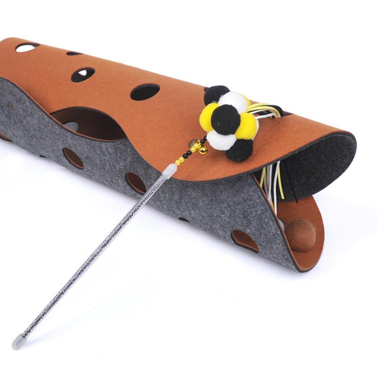 para Gatos, Nido para Mascotas, Ligero, Plegable, cómodo, Cueva de Juguete para Gatos para Jugar a esconderse de Forma interactiva, Naranja Gris