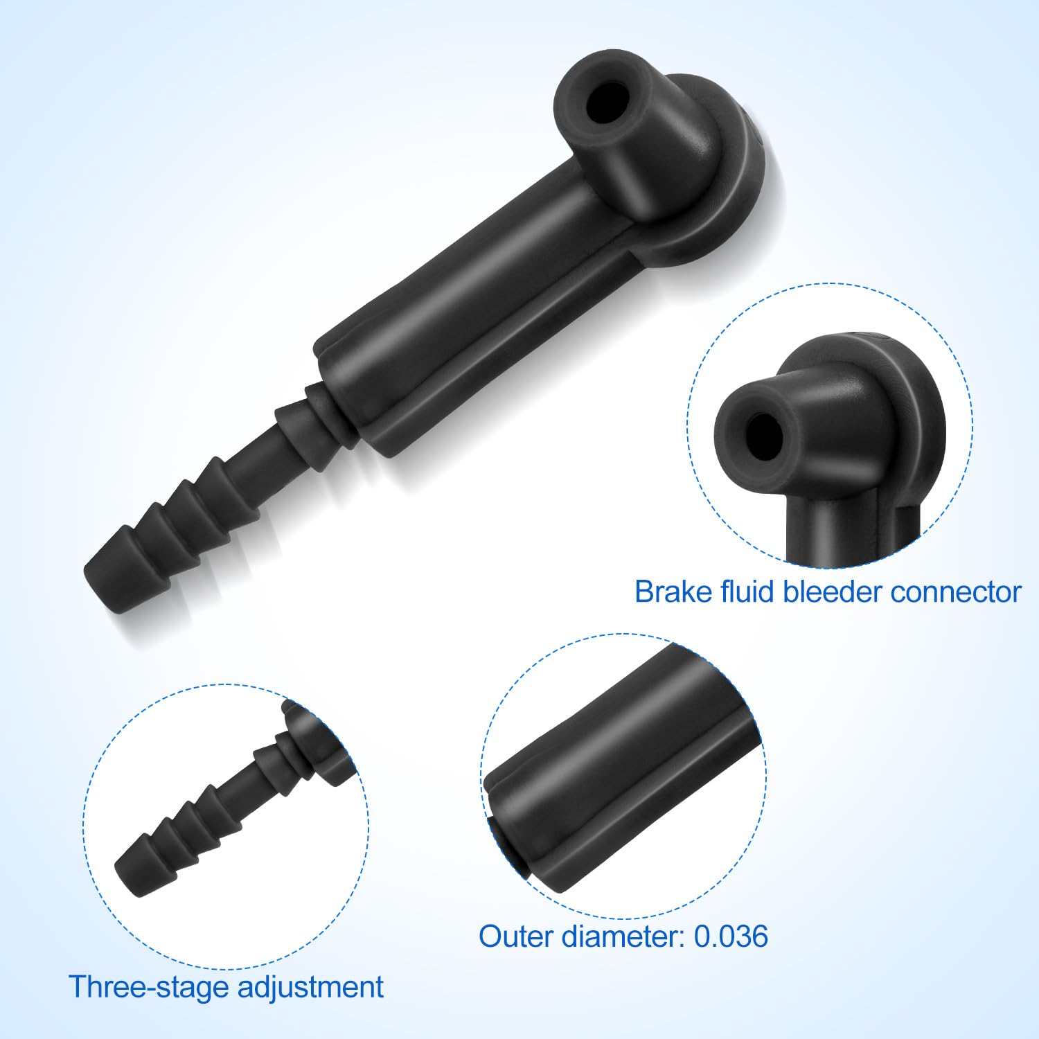 5 Pezzi Connettori di Spurgo del Liquido dei Freni, Connettore Dello Strumento di Sostituzione Adattatore Spurgo Freni Kit Strumento di Sostituzione Dell'Olio Dei Freni per Auto Veicoli (Nero)