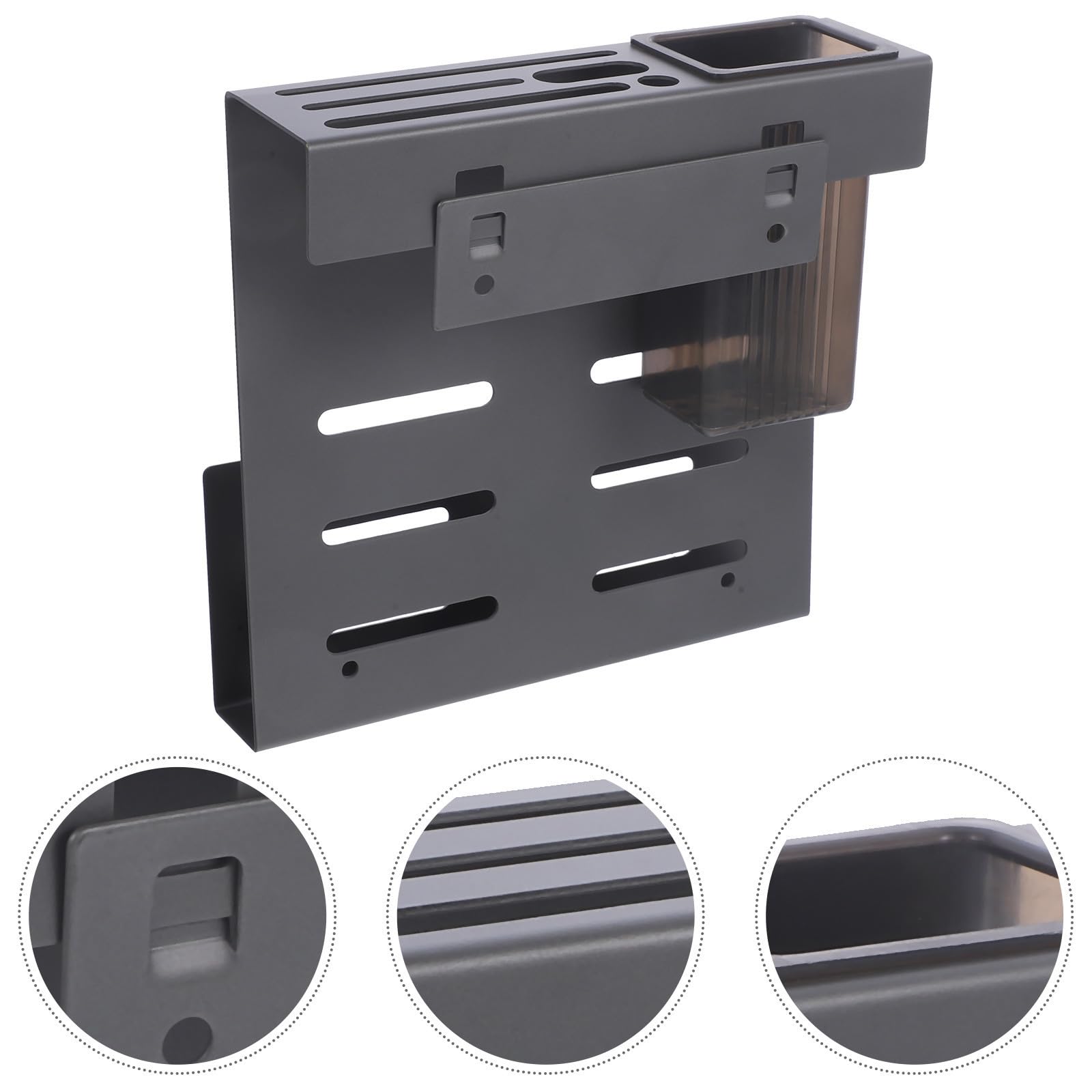 Toyvian Porte-ustensiles Rangement Optimisé en Acier au Carbone Mural Cuisine Support Pratique pour Baguettes, Cuillères et Planches à Découper