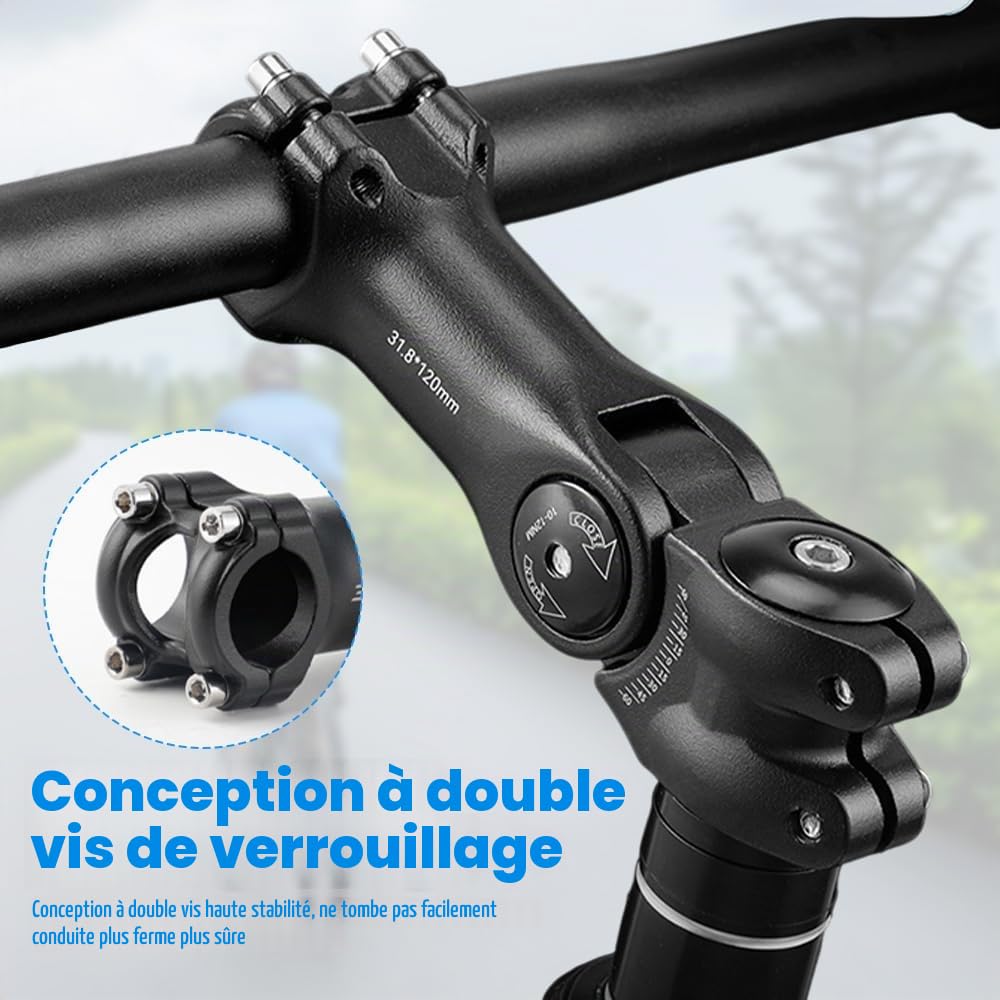 Potence Vtt Potence de Vélo Réglable 25,4 Mm/31,8 Mm Riser de Guidon 0-60 Degrés Potence Velo Route Potence Vtt Tige de Guidon Riser vtt Bicyclette Étendre Riser pour Vélo de Route Montagne Potence Vtt Potence de Vélo Réglable 25,4 Mm/31,8 Mm Riser de Guidon 0-60 Degrés Potence Velo Route Potence Vtt Tige de Guidon Riser vtt Bicyclette Étendre Riser pour Vélo de Route Montagne