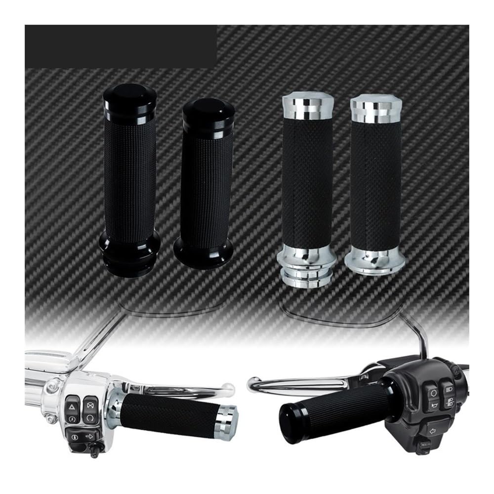 Manopole Moto Acceleratore Elettronico Da 1 "25mm Nero/cromato Per Har&ley Touring Street Glide FLHR Softail Fat Boy FLS Dyna CVO Manopole manubrio