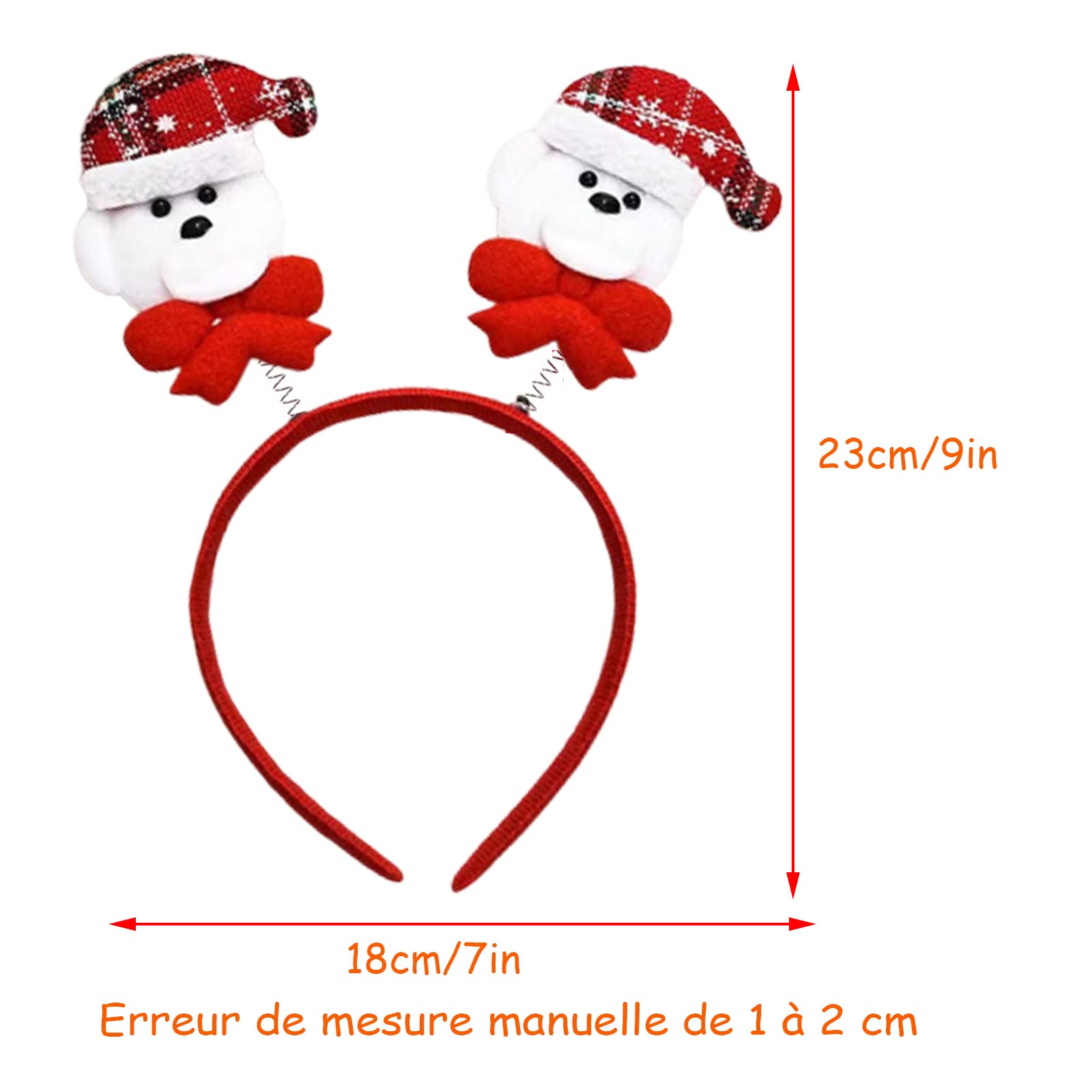 Lot De 2 Serre-têtes Renne Pailletés Noël - Avec Lumières Clignotantes, Grelots, Pour Enfants Et Adultes, Taille Universelle
