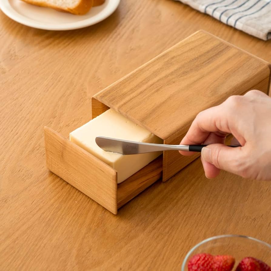 Amazon | 土佐龍 バターケース スライド式 200g用 さくら 天然木