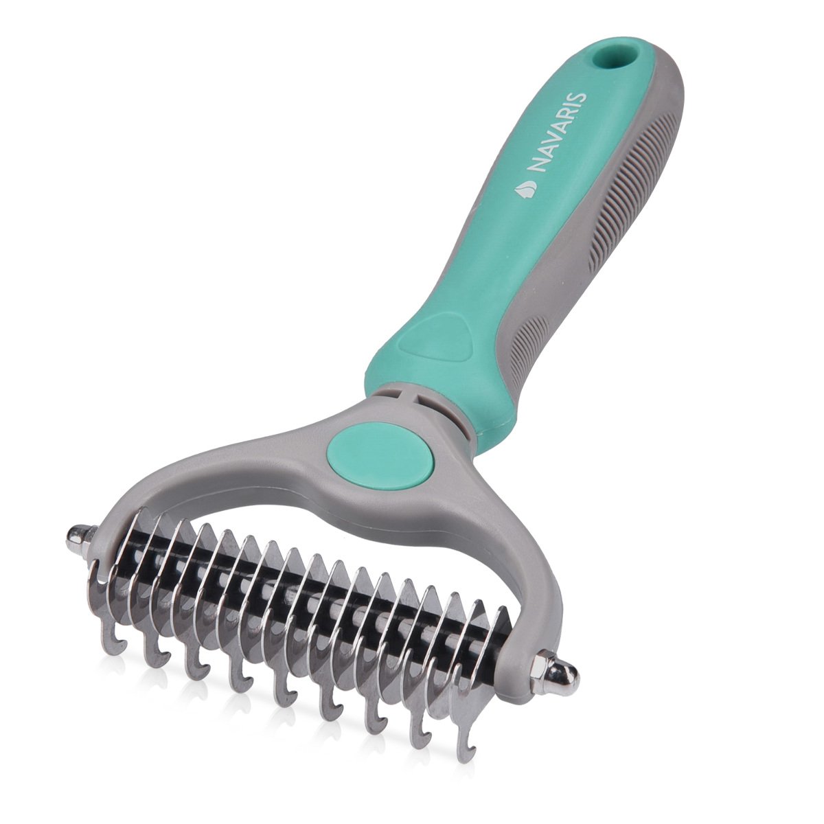 Navaris Pet Fur Dematting Comb - Grooming Undercoat Remover Dog Brush - Cat Hair Deshedding Tool for Small Medium Large Pets with Long…