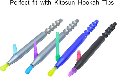 Miniatura 5 de Mangueras para cachimba de alta calidad, accesorios para cachimba 100% lavable, mango de aluminio con tubo de silicona negra de grado médico, 6 pies